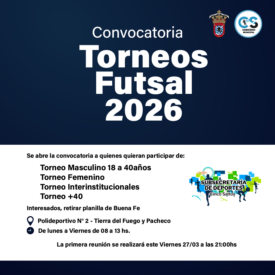 ⚽ CONVOCATORIA TORNEOS FUTSAL 2026 🏆
