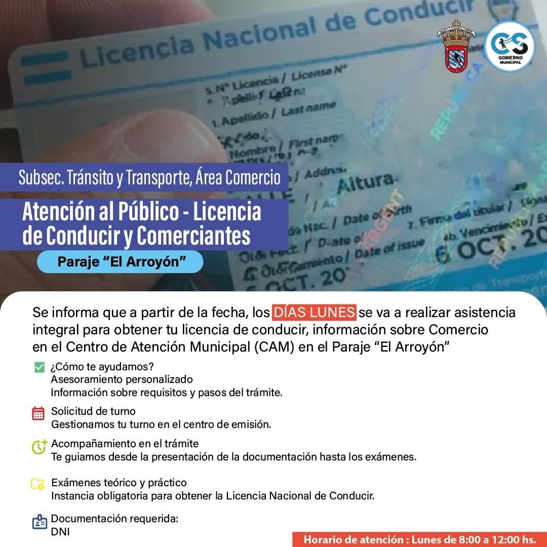 🚗 Atención de Tránsito y Comercio en Paraje “El Arroyón” 📄