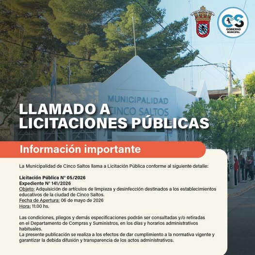 Llamado a Licitación Pública N 05/2026: Adquisición de artículos de limpieza